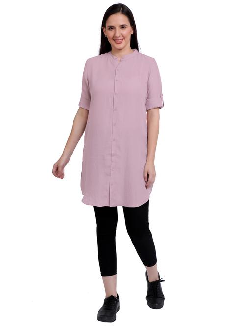 pink poly cotton regular tunic - 18041974 - Very Small Image - 1