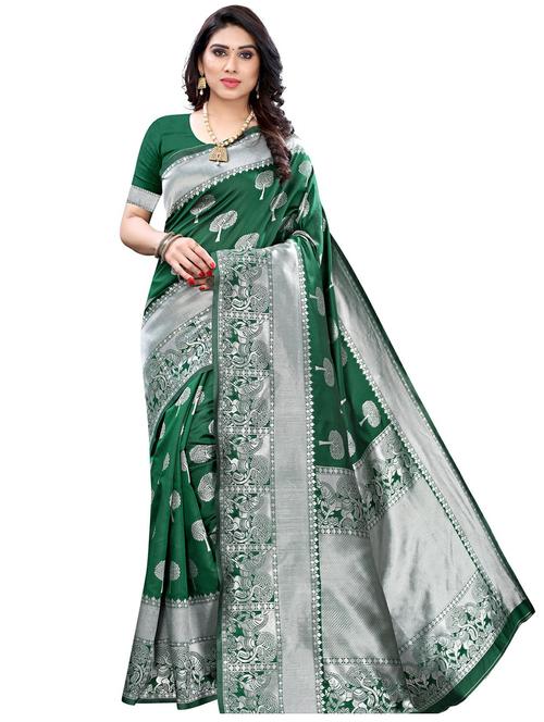 jacquard work banarasi saree with blouse - 18042031 - Very Small Image - 1