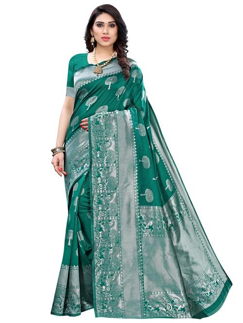 jacquard work banarasi saree - 18042034 - Very Small Image - 1