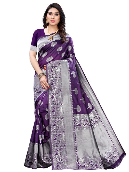 jacquard work banarasi saree - 18042035 - Very Small Image - 1