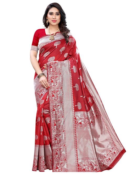 jacquard work banarasi saree with blouse - 18042036 - Very Small Image - 1