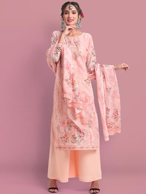 floral unstitched suit - 18042097 - Very Small Image - 1