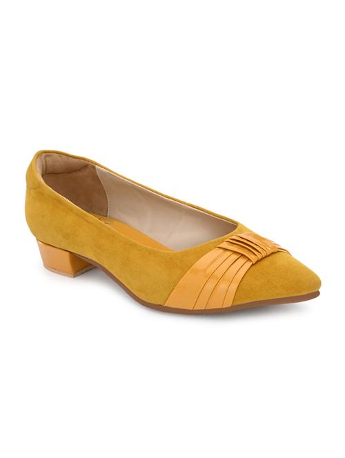 yellow faux leather slip on ballerina - 18042438 - Very Small Image - 1