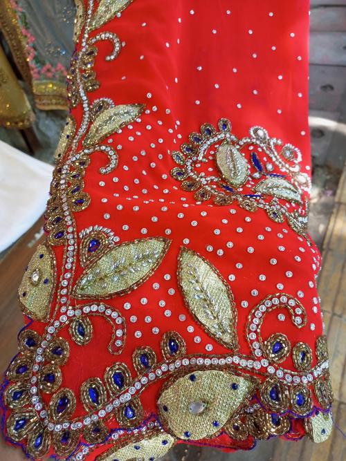 net saree with embodry - 18042500 - Very Small Image - 1