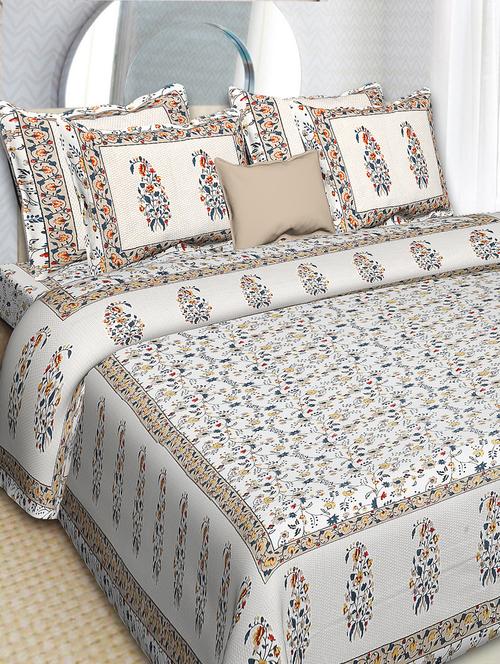indhome life 100% cotton king size double bedsheet(90*108 inches) with two pillow covers(17*27 inches) - 18042514 - Very Small Image - 1