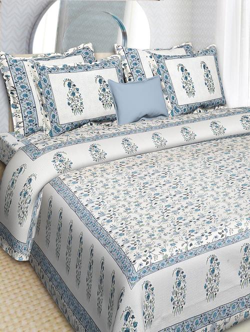 indhome life 100% cotton king size double bedsheet(90*108 inches) with two pillow covers(17*27 inches) - 18042515 - Very Small Image - 1