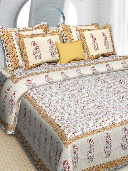 indhome life 100% cotton king size double bedsheet(90*108 inches) with two pillow covers(17*27 inches) - 18042516 - Very Small Image - 1