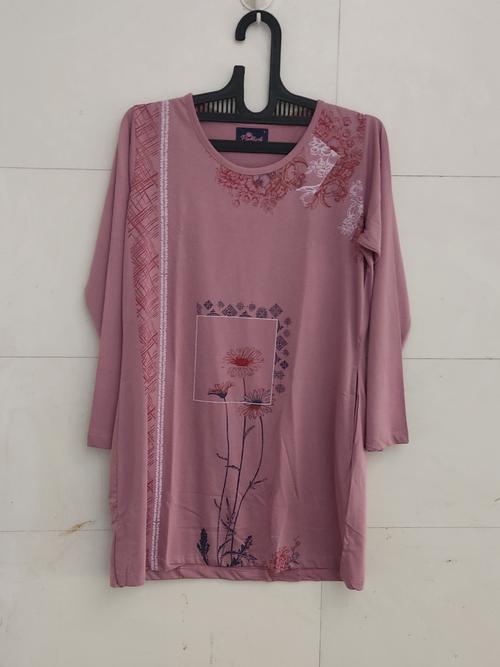 ladies hosery long top flowers printed - 18042630 - Very Small Image - 1