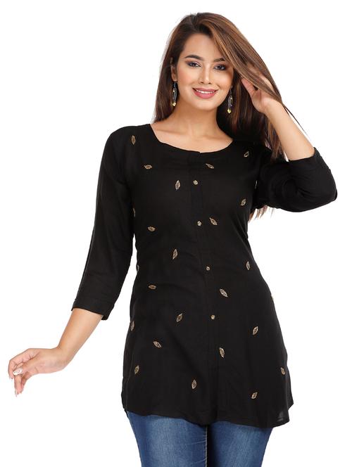 embroidered straight kurti - 18043029 - Very Small Image - 1