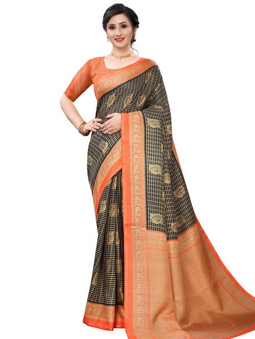 jacquard work handloom saree with blouse - 18043083 - Very Small Image - 1