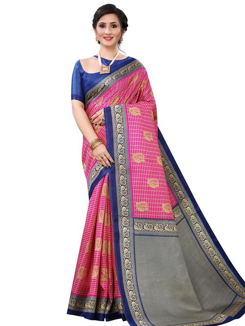 jacquard work handloom saree with blouse - 18043088 - Very Small Image - 1