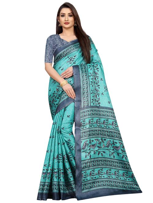floral handloom saree with blouse - 18043162 - Very Small Image - 1