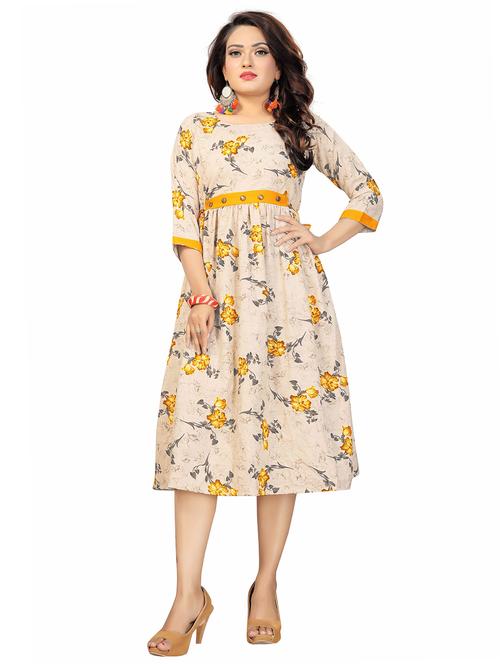 multi colored rayon flared kurti - 18043219 - Very Small Image - 1