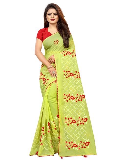 tonal embroidered saree with blouse - 18043885 - Very Small Image - 1