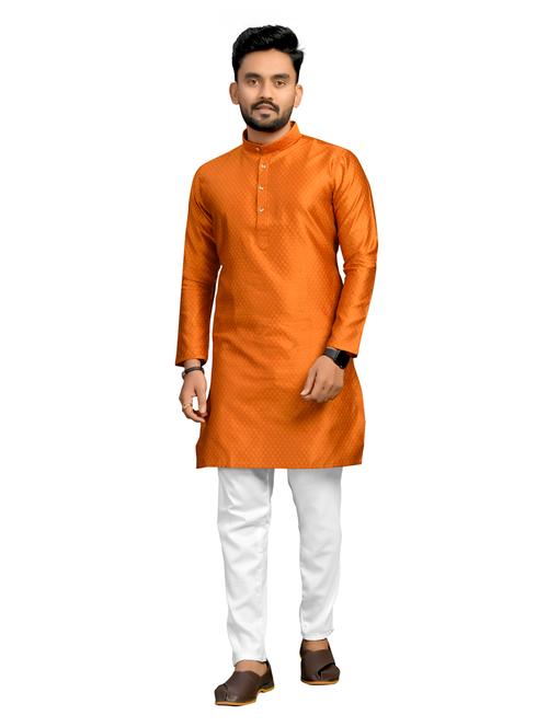 orange printed kurta pyjama set - 18044421 - Very Small Image - 1