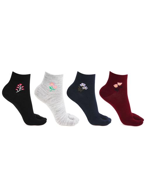 multi colored wool ankle length sock pack of 4 - 18044673 - Very Small Image - 1