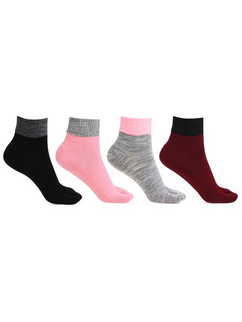 multi colored wool ankle length sock pack of 4 - 18044674 - Very Small Image - 1
