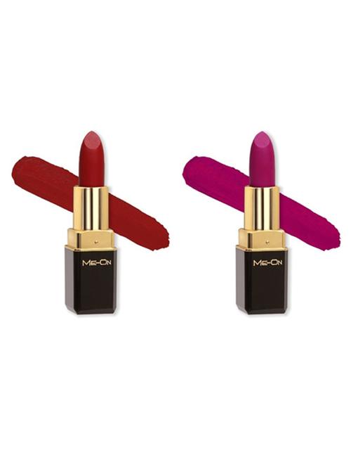 me-on pack of 2 color addict hd matte 8h longlasting lipsticks(4g each) shade - 18044687 - Very Small Image - 1
