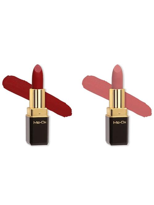 me-on pack of 2 color addict hd matte 8h longlasting lipsticks(4g each) shade - 18044758 - Very Small Image - 1