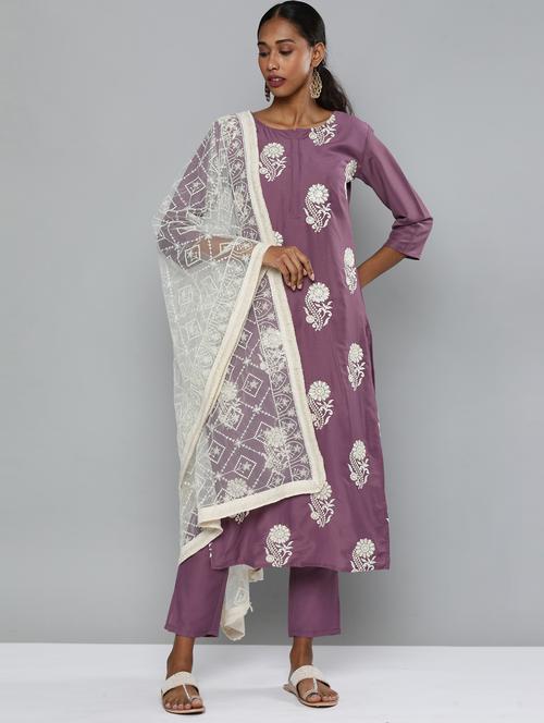 embroidered kurta pant set - 18045039 - Very Small Image - 1