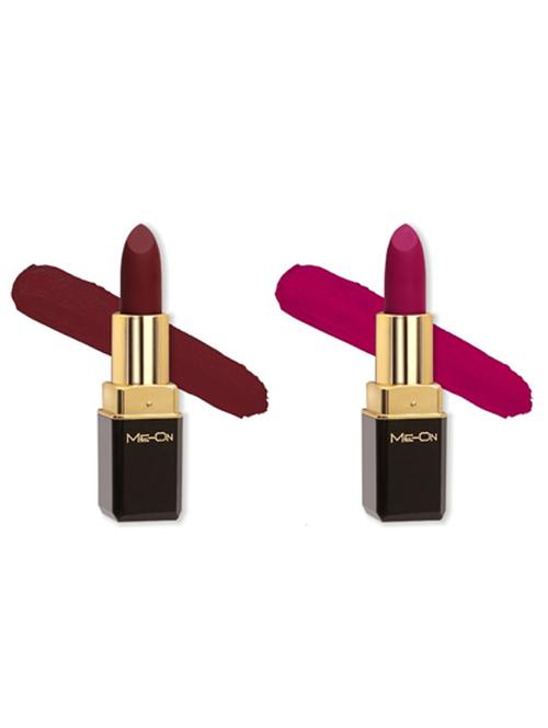 me-on pack of 2 color addict hd matte 8h longlasting lipsticks(4g each) shade - 18045071 - Very Small Image - 1