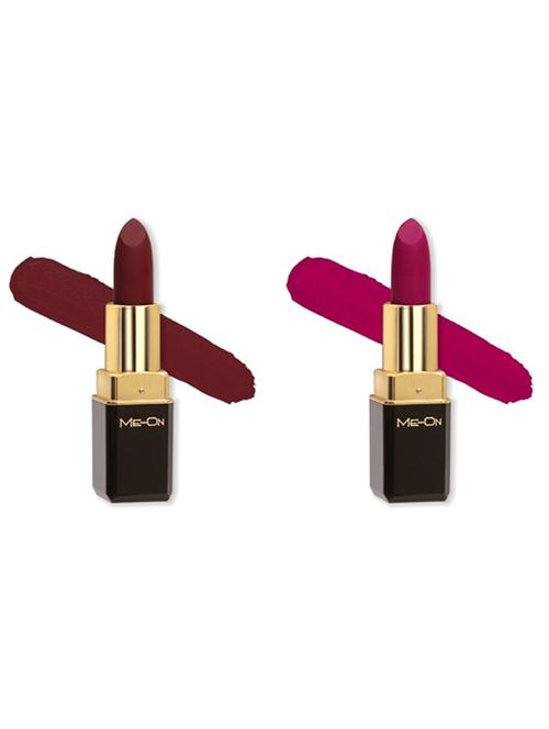me-on pack of 2 color addict hd matte 8h longlasting lipsticks(4g each) shade - 18045072 - Very Small Image - 1