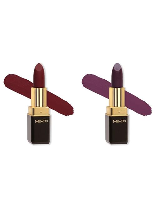 me-on pack of 2 color addict hd matte 8h longlasting lipsticks(4g each) shade - 18045077 - Very Small Image - 1
