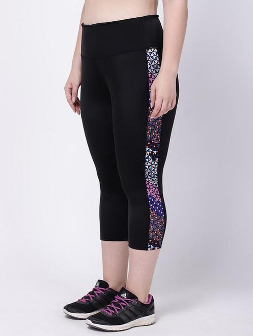 high rise side taped sports capri - 18045431 - Very Small Image - 1