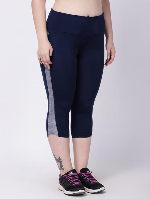 high rise side taped sports capri - 18045449 - Very Small Image - 1