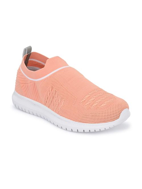 orange synthetic & mesh slip on sports shoes - 18045593 - Very Small Image - 1