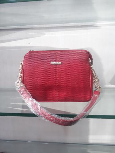 leatherette (pu) red hand bag - 18045801 - Very Small Image - 1