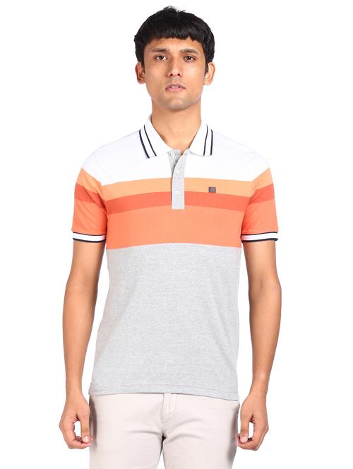 grey striped polo t-shirt - 18045875 - Very Small Image - 1