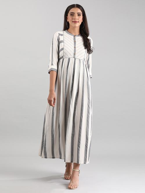 grey viscose aline ethnic dress - 18046066 - Very Small Image - 1