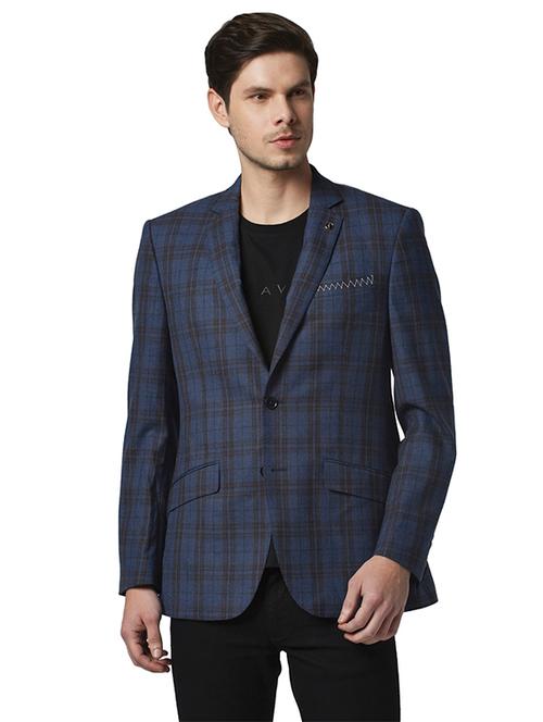 blue checkered formal blazer - 18046369 - Very Small Image - 1