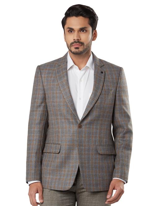 grey checkered formal blazer - 18046422 - Very Small Image - 1
