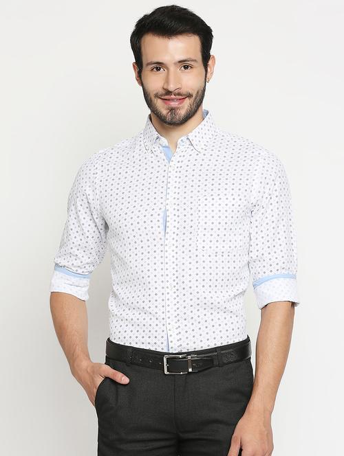 white printed formal shirt - 18046508 - Very Small Image - 1