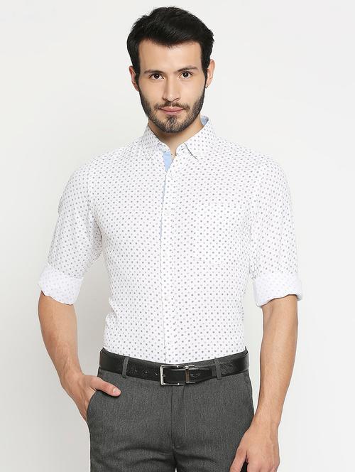 white printed formal shirt - 18046509 - Very Small Image - 1