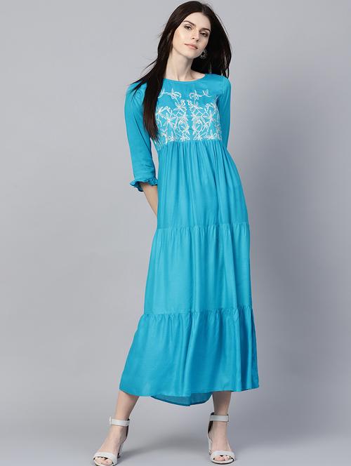 blue color tear cotton dress - 18046627 - Very Small Image - 1