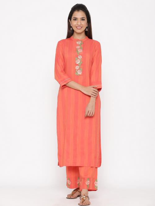 pink color cotton kurta set - 18046699 - Very Small Image - 1
