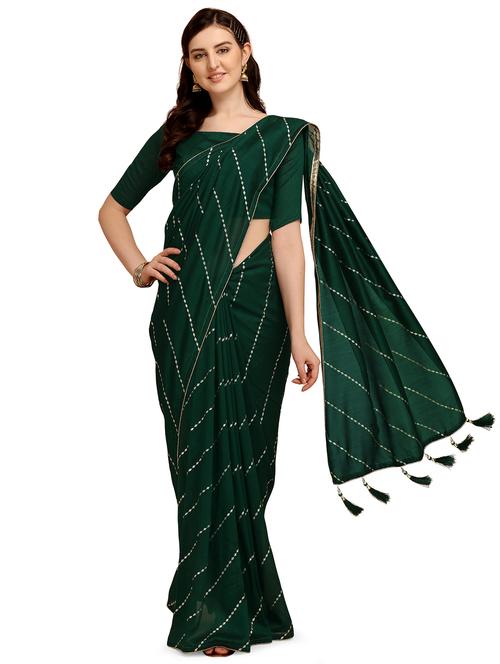 lace detailed handloom saree with blouse - 18047058 - Very Small Image - 1