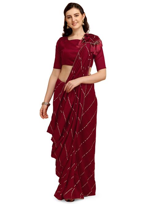 lace detailed handloom saree with blouse - 18047059 - Very Small Image - 1