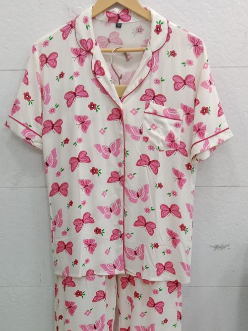 ladies nightwear rayon fabric - 18047228 - Very Small Image - 1