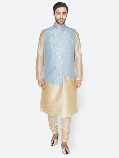 printed kurta pyjama ethnic wear set with jacket - 18047236 - Very Small Image - 1