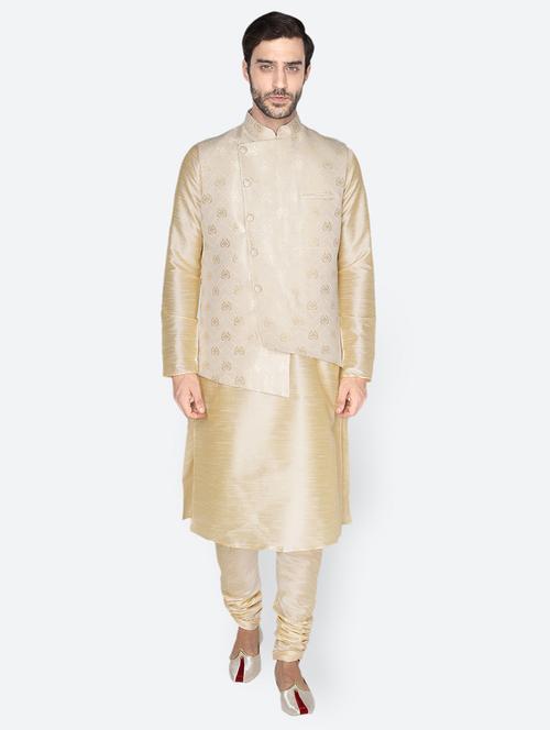 printed kurta pyjama ethnic wear set with jacket - 18047237 - Very Small Image - 1