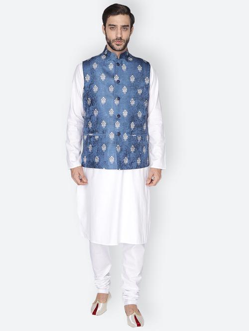 printed kurta pyjama ethnic wear set with jacket - 18047260 - Very Small Image - 1