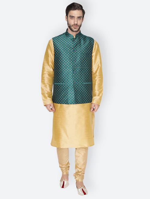 printed kurta pyjama ethnic wear set with jacket - 18047274 - Very Small Image - 1