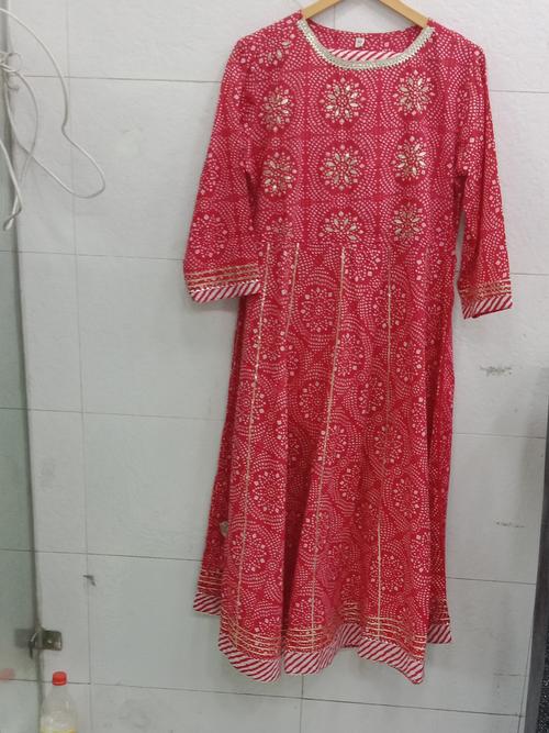 ladies anarkali dress with pant and - 18047291 - Very Small Image - 1