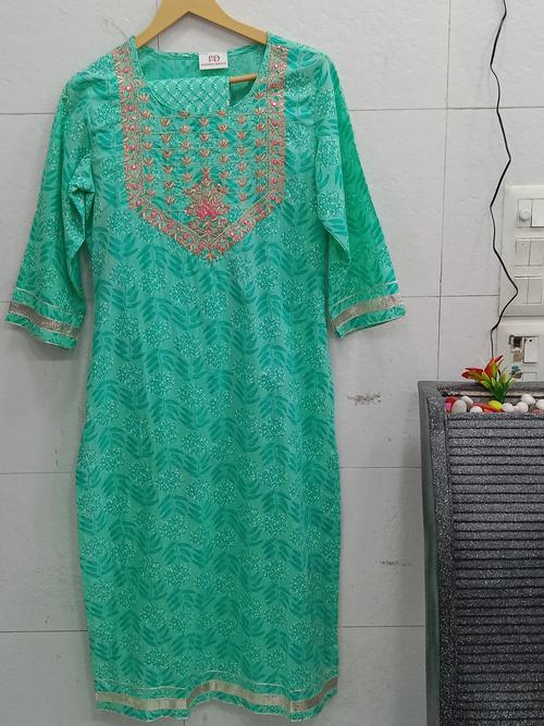 ladies straight kurta with dupatta and - 18047382 - Very Small Image - 1