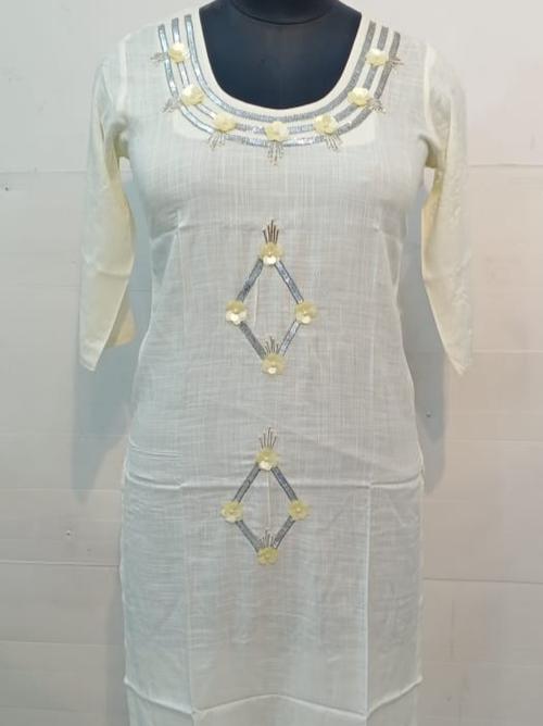 ladies straight kurta with heavy work - 18047439 - Very Small Image - 1