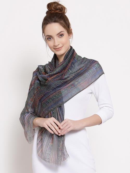 multi colored cotton stole - 18047778 - Very Small Image - 1